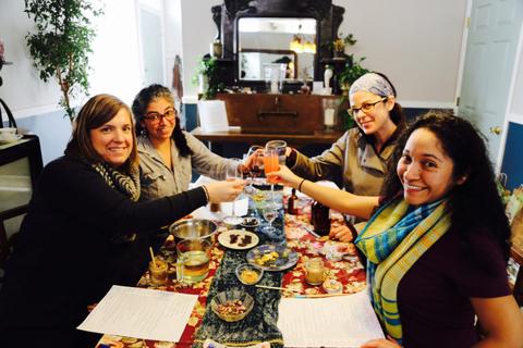 Beautiful ladies getting together for an adult fairy party